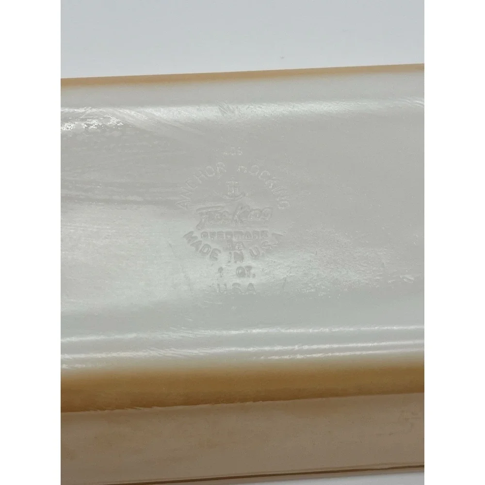 Vintage Fire King Loaf Pan 1 Qt Peach Luster‎ Milk Glass